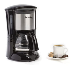 Cafetière MOULINEX Subito 6 Tasses - Noir&Inox (FG1518)