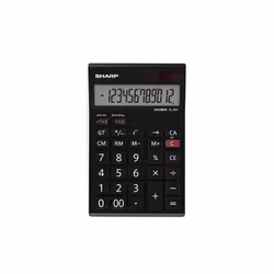 Calculatrice de Bureau SHARP - Ecran LCD de 12 chiffres - Mise hors tension automatique - Alimentation: Solaire ou Piles - Fo ...