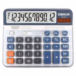 - Calculatrice Solaire de bureau Osalo 12 chiffres - Feuille résistante à la corrosion, vitesse de calcul rapide et faible co ...