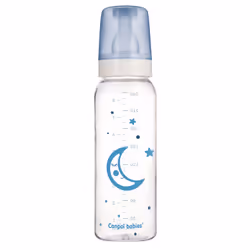Canpol Biberon en verre Bleu 240ml