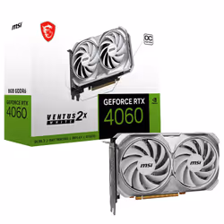 Carte Graphique Gamer MSI GeForce RTX™ 4060 VENTUS 2X WHITE 8G OC - Taille mémoire: 8 Go - Type de mémoire: GDDR6 - Interface ...