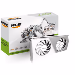Carte Graphique INNO3D GEFORCE RTX 4060 Ti TWIN X2 OC WHITE, 8G de mémoire dédiée - Fréquence boostée: 2565MHz - Interface mé ...