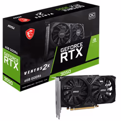 Carte Graphique MSI GeForce RTX 3050 VENTUS 2X OC - Taille mémoire vidéo: 6 Go - Type de mémoire: GDDR6 - Type Carte Graphiqu ...