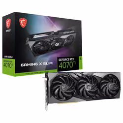 Carte graphique MSI GeForce RTX 4070 Ti Gaming - Chipset graphique : NVIDIA GeForce RTX 4070 Ti Gaming X Slim - mémoire graph ...