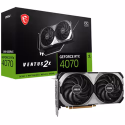 Carte Graphique Gamer MSI GeForce RTX 4070 VENTUS 2X E OC - Taille mémoire vidéo: 12 Go - Type de mémoire: GDDR6X - Type Cart ...
