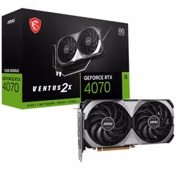 Carte Graphique MSI GeForce RTX 4070 VENTUS 2X E OC - Taille mémoire vidéo: 12 Go - Type de mémoire: GDDR6X - Type Carte Grap ...