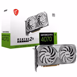 Carte Graphique Gamer MSI GeForce RTX 4070 VENTUS 2X WHITE OC - Taille mémoire vidéo: 12 Go - Type de mémoire: GDDR6X - Type ...