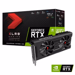 Carte Graphique PNY GeForce RTX™3050 XLR8; 8Go de mémoire GDDR6-128bits, Cœurs NVIDIA® CUDA: 2560, Vitesse de l'horloge: 1552 ...