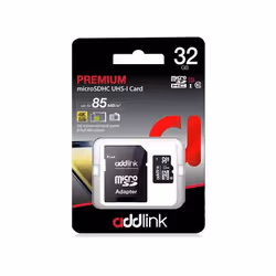 Carte mémoire Addlink Micro SD avec Adaptateur - Capacité 32 Go - Class 10 UHS-1 - Vitesse de transfert de données up to 85 ...