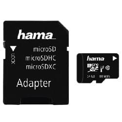 Carte Mémoire HAMA 64Go Micro SDXC Class 10 avec Adaptateur