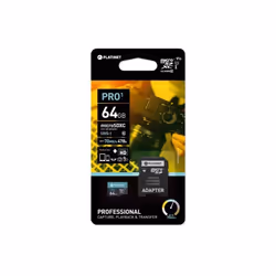 Carte Mémoire Platinet Microsdxc Secure Digital 64GB Class 10 avec Adaptateur