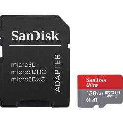 Carte mémoire SanDisk Ultra microSDHC/microSDXC UHS-I / 128 Go + Adaptateur