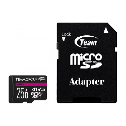 Carte Mémoire TeamGroup Micro SDXC Pro V30 U3 256 Go avec Adaptateur