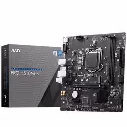Carte mère MSI PRO H510M-B - Facteur de forme Micro ATX - Prend en charge les processeurs Intel Core, Pentium Gold et Celeron ...
