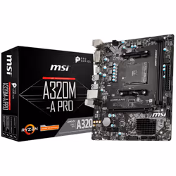 Carte mère MSI A320M-A PRO MAX - Socket AMD AM4 - Capacité mémoire: 32 Go - Format Micro ATX  - 2 Slots mémoire DDR4 3200/293 ...
