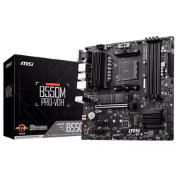 Carte mère MSI B550M PRO-VDH - FACTEUR DE FORME: MATX - Prise AMD AM4 - Jeu de puces AMD B550 - Double CANAL MÉMOIRE - 4x EMP ...