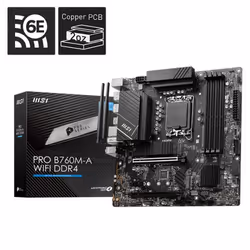 Carte Mère MSI PRO B760M-A WIFI - Format de Carte Mère: Micro ATX - Socket: LGA 1700 - Processeurs pris en Charge: Intel® Cor ...