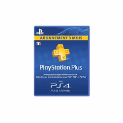 Carte PlayStation Plus PS4 / Abonnement 3 mois - Permet l' accès à des fonctionnalités en ligne exclusive - Mode multijoueur  ...