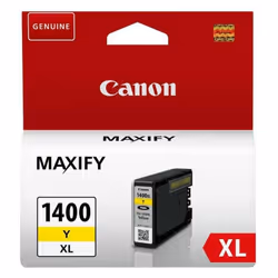 Cartouche Originale Canon MAXIFY PGI-1400XL - Couleur Yellow - Capacité: Jusqu'à 1200 pages - Compatible avec Canon MB2040, M ...