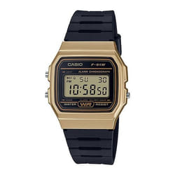 Casio Vintage F-91WM-9ADF montre Montre bracelet Unisexe Or Noir, Marron