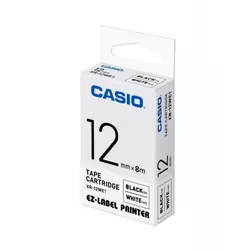Casio XR-12WE1, Noir sur blanc, 1,2 cm, 8 m, 1 pièce(s)