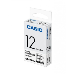 Casio XR-12WE1 ruban d'étiquette Noir sur blanc