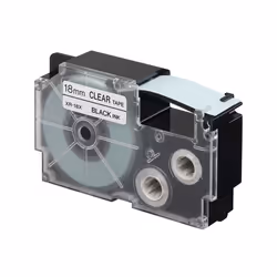 Casio XR-18X1, Noir sur transparent, Noir, 1,8 cm, 8 m, Boîte