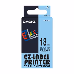 Casio XR-18X1 ruban d'étiquette Noir sur transparent