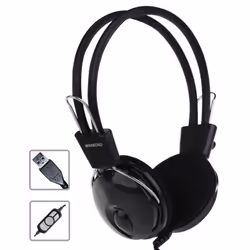 Casque Micro USB Macro H5322 - Régulateur de volume - Sensibilité 100dB+/-3dB S.P.L à 1KHz - Impédance 32 Ohm @ 1KHz - Puissa ...