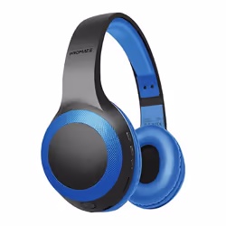 Casque Sans Fil PROMATE LaBoca Bleu - Basses profondes - Connectivité sans fil avec Bluetooth 5.0 ou Jack 3.5mm - Flexibilité ...