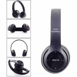 Casque Stéréo P47 Sans Fil/Bluetooth - Noir (P47-NOIR)
