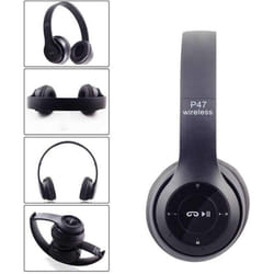 Casque Stéréo P47 Sans Fil/Bluetooth - Noir (P47-NOIR)
