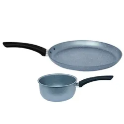Casserole + Crêpière Cook'Art Granite Bleu