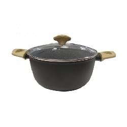 Casserole TVS Le Giuste Faitout 24 cm revêtement Quarzotek + couvercle pyrex (TVAL33183)