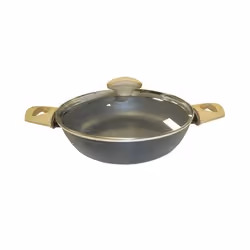 COULEUR : Noir - 24 cm - Poêle ronde convient aux poêles à gaz, aux poêles en vitrocéramique, aux poêles électriques, aux poê ...