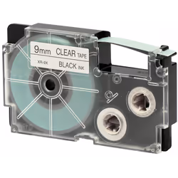 Cassette à Ruban CASIO - Type de ruban: Titreuse - Largeur: 9 mm - Longueur de bande: 8 m - Couleur d'impression Noir sur fon ...
