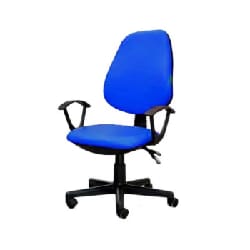 Chaise De Bureau Sécretaria SOTUFAB En Simili Cuir Avec Accoudoirs - Bleu