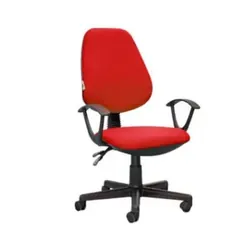 Chaise De Bureau Sécretariat SOTUFAB En Tissu Avec Accoudoirs - Rouge
