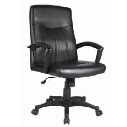 Chaise de Direction Avion Dossier Bas En Simili Cuir - Noir (GD-0000852)