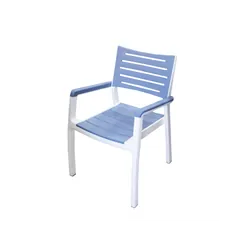 Chaise de Jardin MIAMI Blanc et Bleu