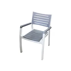 Chaise de Jardin MIAMI Blanc et Gris claire