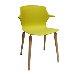 Chaise Frill Avec Pieds Scandinave Fixe & Accoudoirs Integrés - Jaune