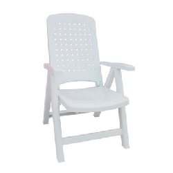 Chaise Longue 5 Positions Relax Sans Repose Pied - Blanc