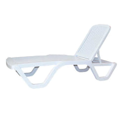 Chaise Longue Transat Piscine SANS Accoudoir Blanc
