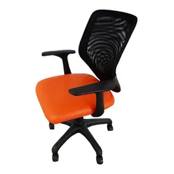 Chaise Opérateur Atlanta En Simili Cuir Avec Accoudoirs & Base polypropyléne - Orange