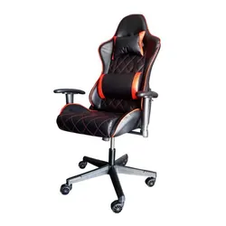 Chaise Pilote Gaming En Tissu Avec Accoudoirs Rembourrés - Noir&Rouge