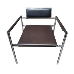 Chaise Visiteur Avec Dossier & Assise Rembourrées En Simili Cuir - Marron