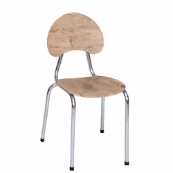 Chaise Visiteur SOTUFAB - Chaise empilable - Sans Accoudoirs - Avec 4 Pieds Chromé - Assise et dossier en bois revêtu en PVC  ...
