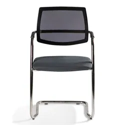 Chaise Visiteur Urban Avec Dossier En Résille & Assise Rembourrées - Noir