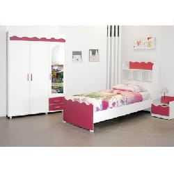 CHAMBRE ENFANT ALICE ROSE MAGENTA /LIT+TN+PENDERIE (CHE15RS000)